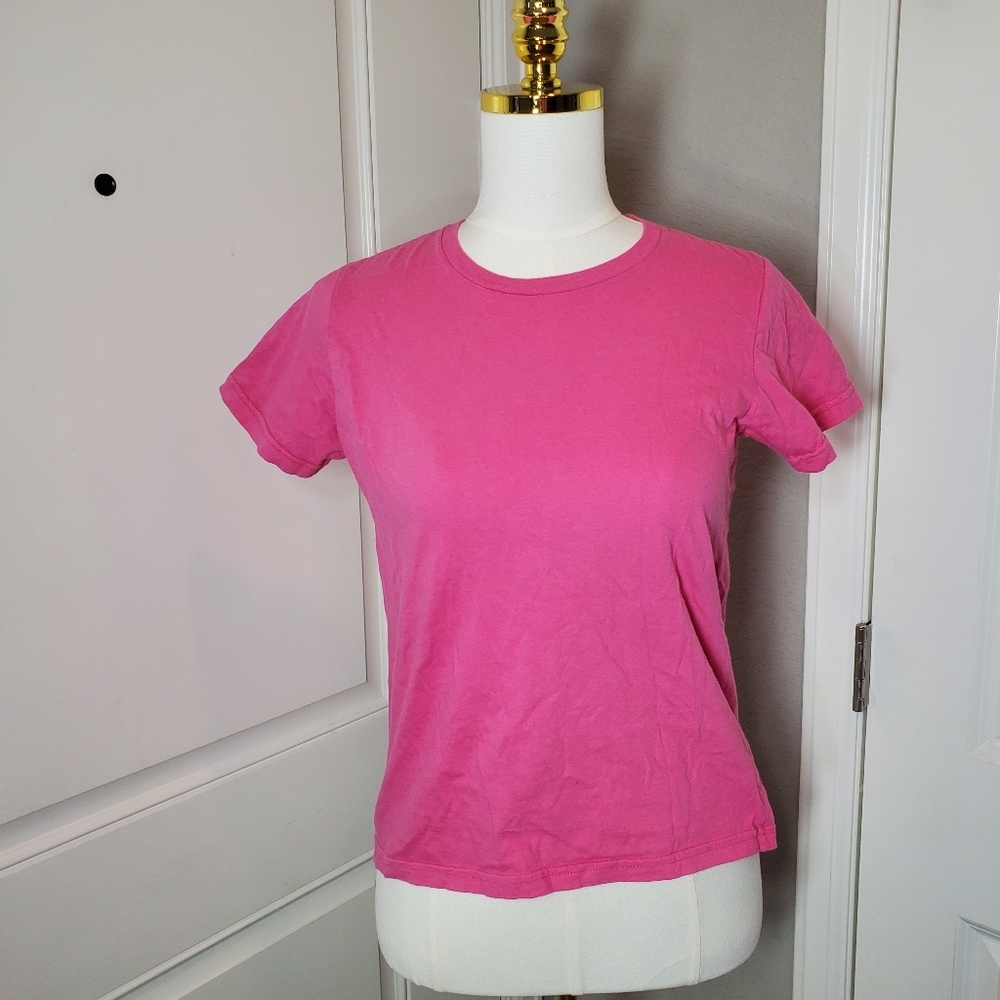 American Apparel Pink Girls Youth T-Shirt Tee Size 12 100% Cotton NWOT EUC